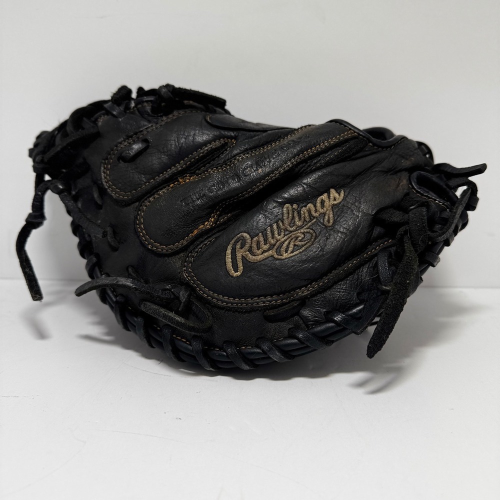 Rawlings Renegade RCM325B 32.5 Inch Baseball Catcher Mitt Black Leather Glove